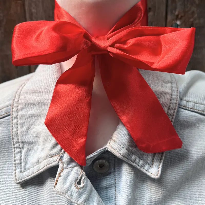 Electric Red Western Skinny Mini Wild Rag Scarf / Cowgirl Necktie #Tw306 2
