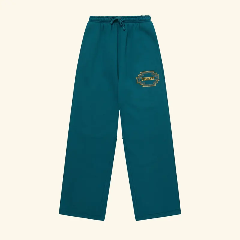 Embroidered Frontier Parachute Sweatpants (Emerald) 1