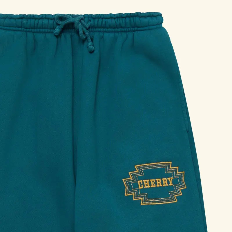 Embroidered Frontier Parachute Sweatpants (Emerald) 5
