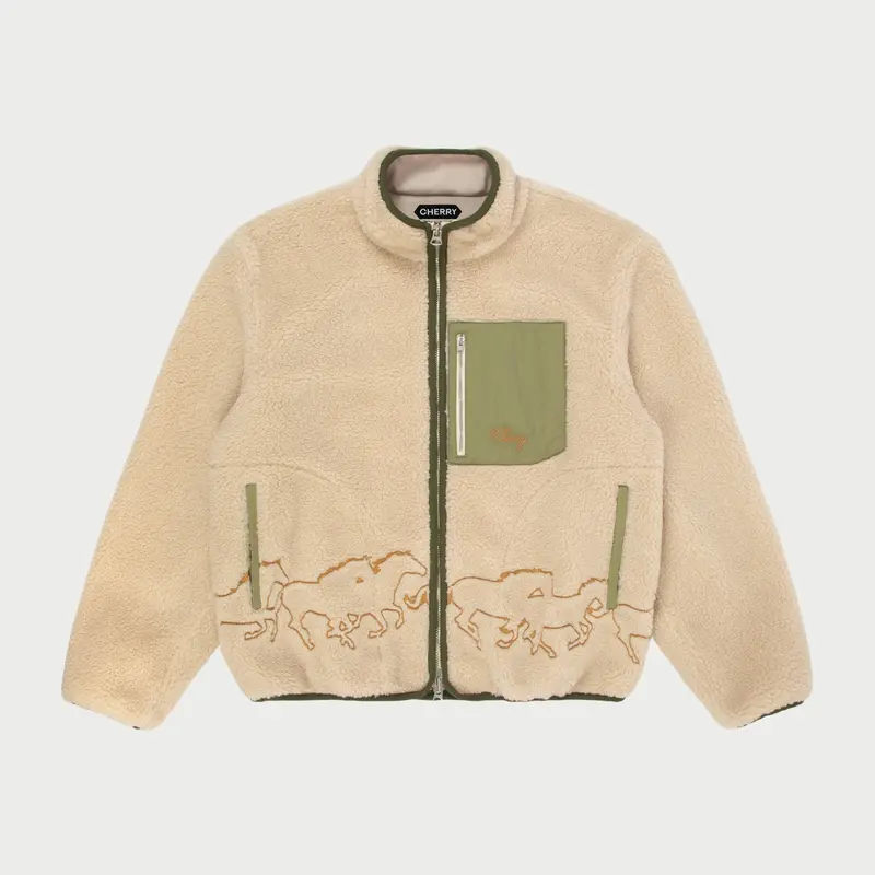 Embroidered Sherpa Jacket (Natural) 1