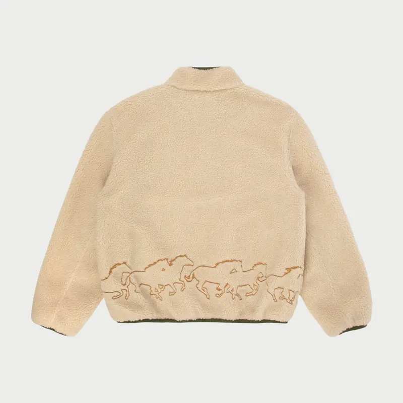 Embroidered Sherpa Jacket (Natural) 2