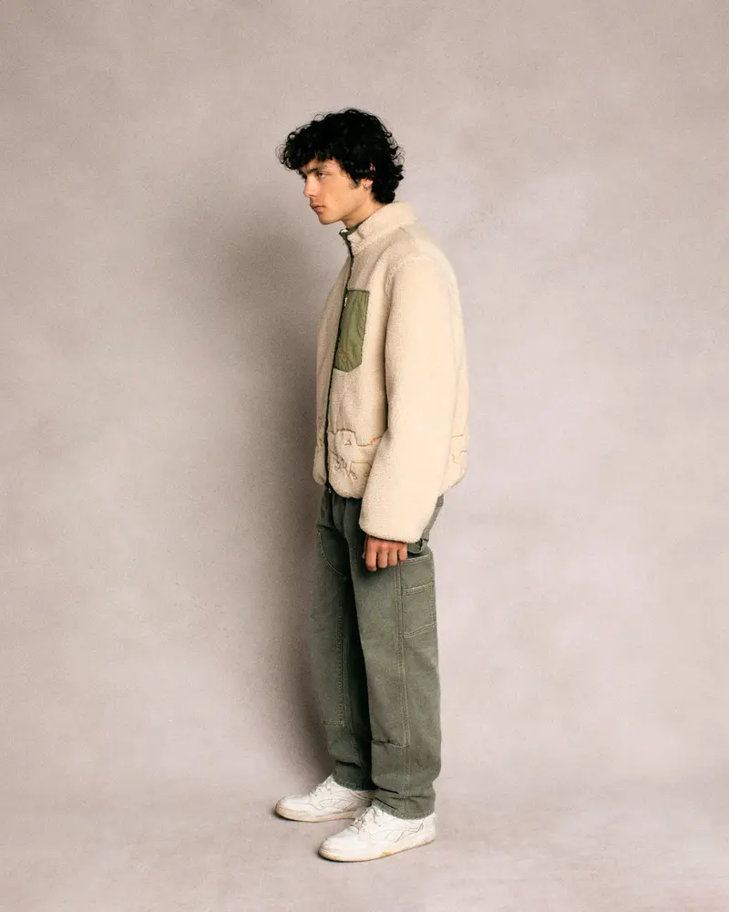 Embroidered Sherpa Jacket (Natural) 4