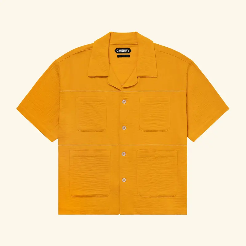 Embroidered Vacation Shirt (Gold) 1