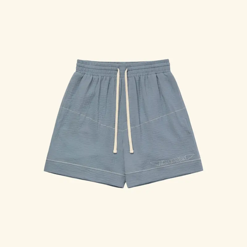 Embroidered Vacation Shorts (Pacific Blue) 1