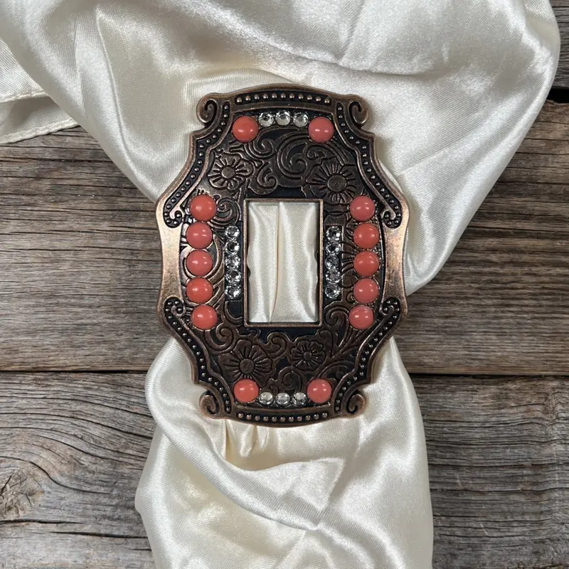 Extra Large Copper Coral And Clear Buckle Slide Scococl 1