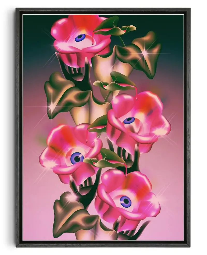 Eyes, Hands, & Pink Flowers 1