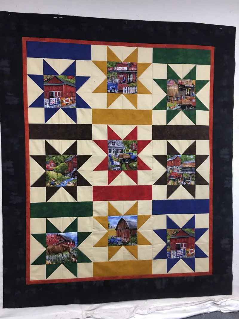 Falling Stars Country Paradise 61 X 73 Kit,  Kit Includes Fabric, Binding, & Pattern. 1