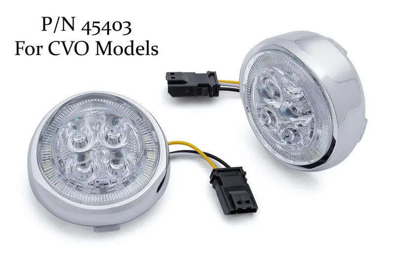 Fang® White Halo Front Signal Light Inserts With Bezel (Dual Circuit) 2