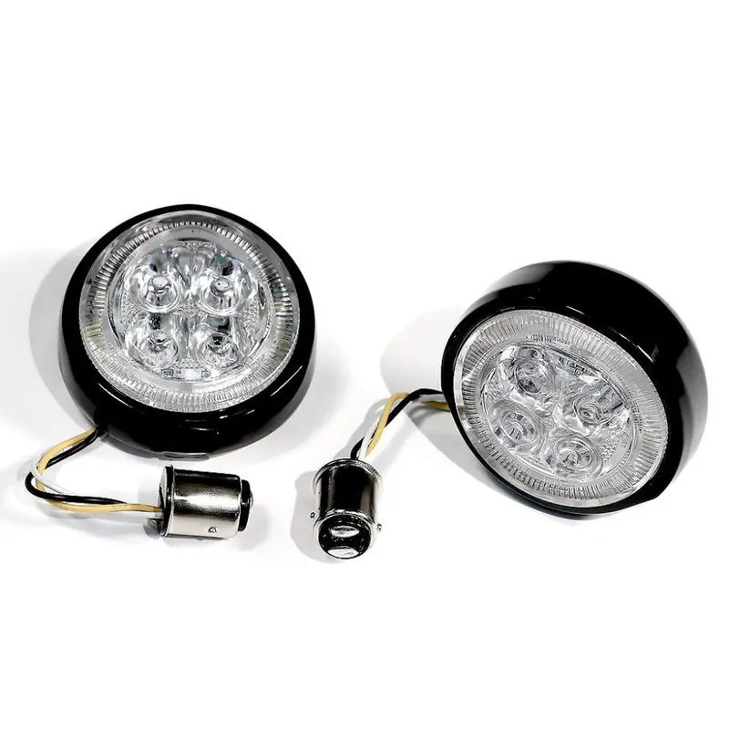 Fang® White Halo Front Signal Light Inserts With Bezel (Dual Circuit) 5