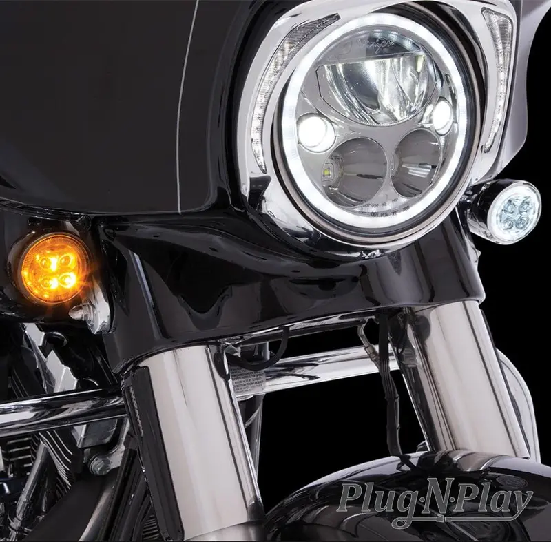 Fang® White Halo Front Signal Light Inserts With Bezel (Dual Circuit) 5