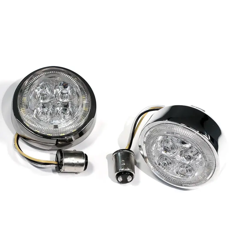 Fang® White Halo Front Signal Light Inserts With Bezel (Dual Circuit) 6