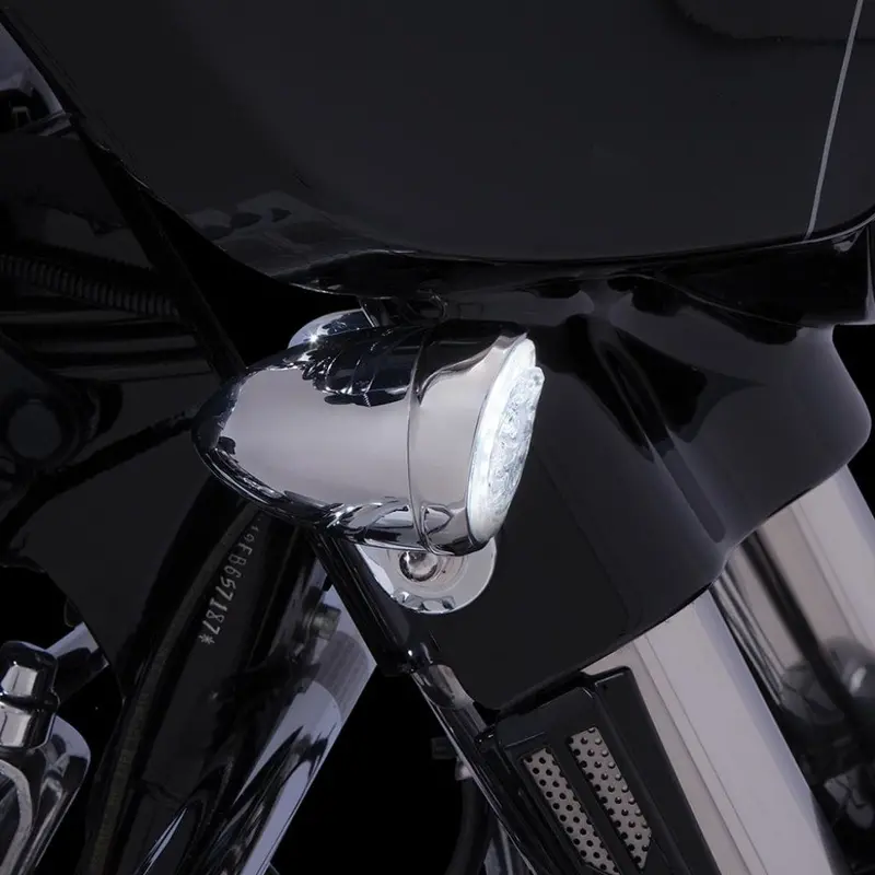 Fang® White Halo Front Signal Light Inserts With Bezel (Dual Circuit) 7