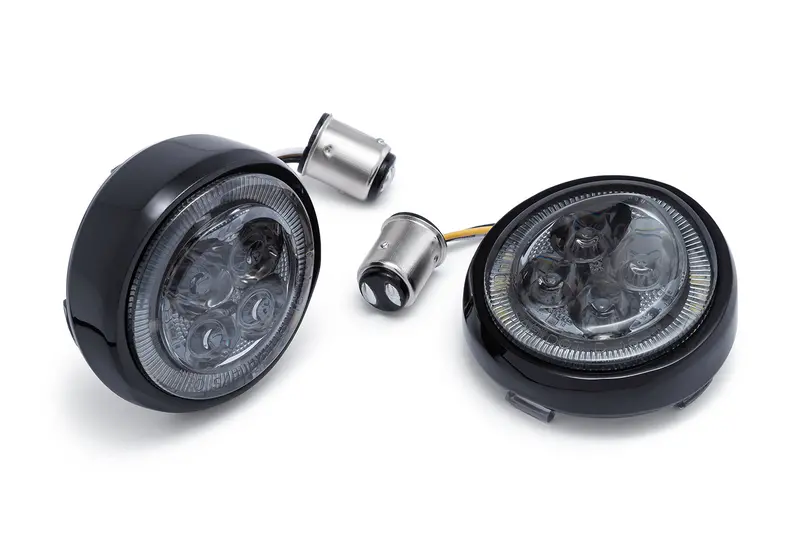 Fang® White Halo Front Signal Light Inserts With Bezel (Dual Circuit) 7
