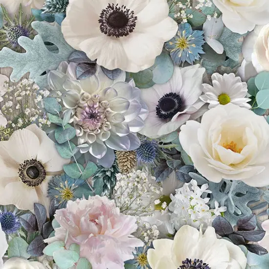 Farmhouse Blooms  100% Cotton. Hoffman Digital Print. 1