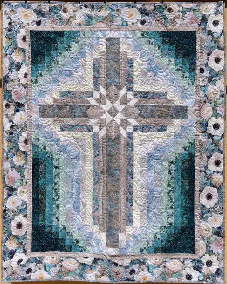 Farmhouse Cross - Wall Hanging  46 X 60 Pattern By Quilt Fox Design 1