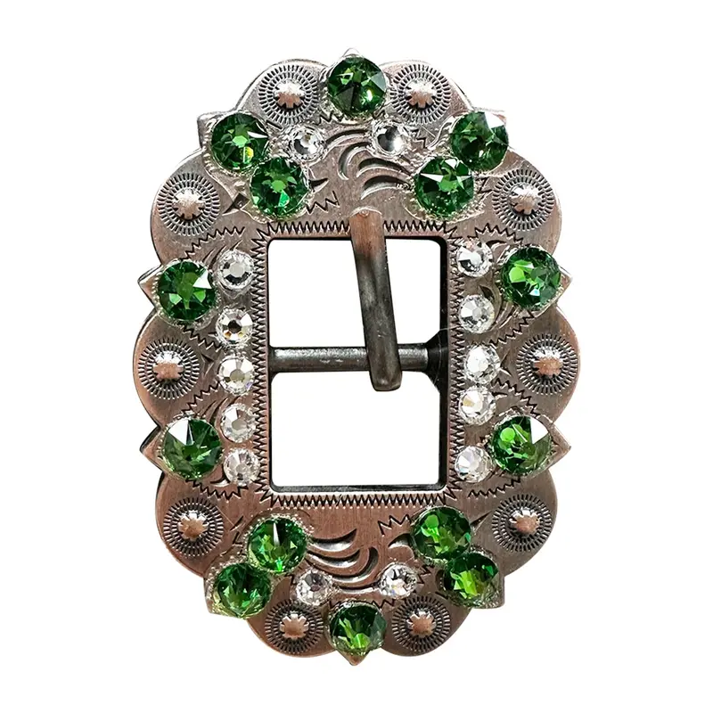 Fern & Clear Copper European Crystal Cart Buckle 1