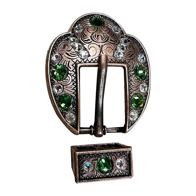 Fern & Clear Copper European Crystal Fancy Buckle 1
