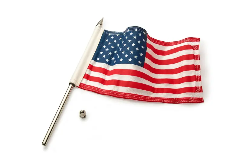 Flag Pole With American Flag 2