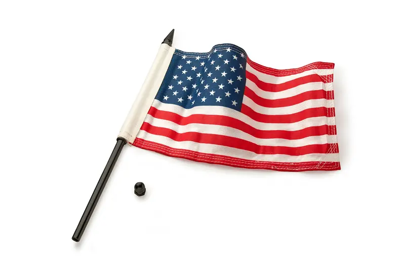 Flag Pole With American Flag 2