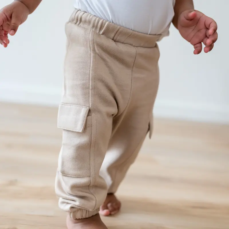 Fleece Cargo Pants In Almond 1
