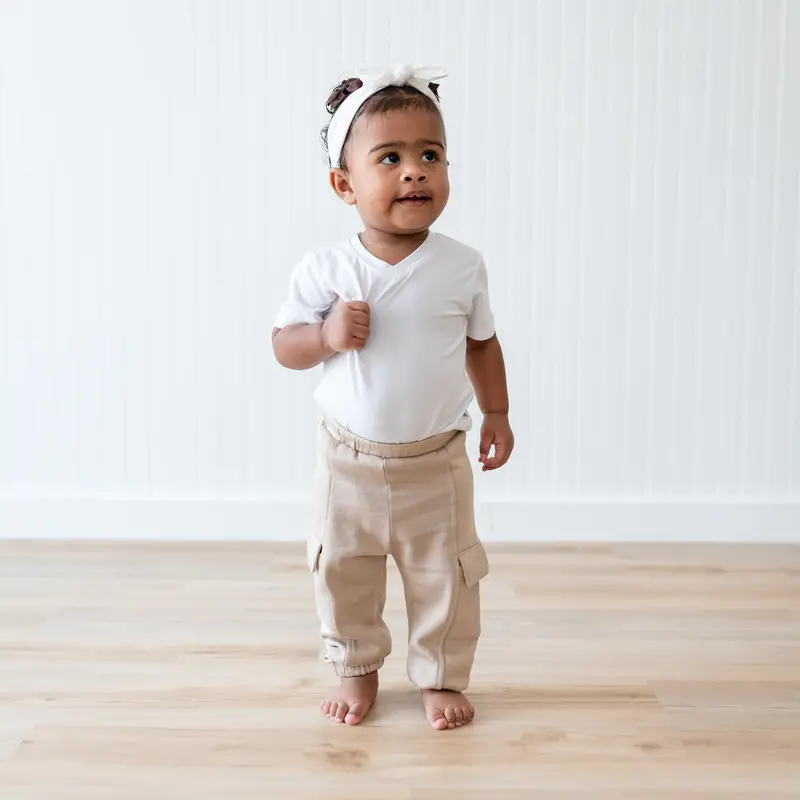 Fleece Cargo Pants In Almond 3