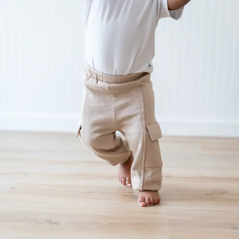 Fleece Cargo Pants In Almond 4