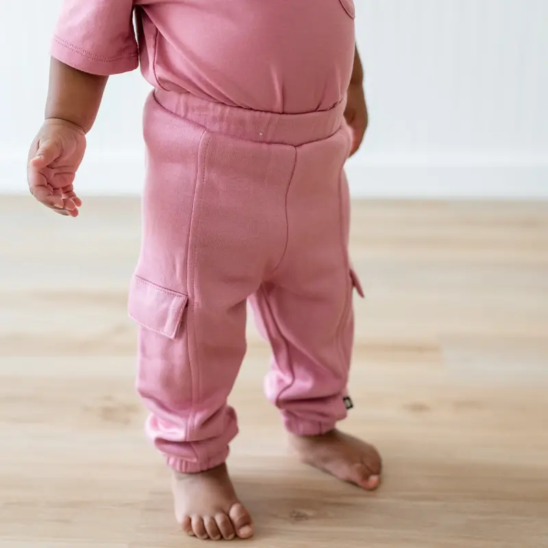 Fleece Cargo Pants In Apple Blossom 1