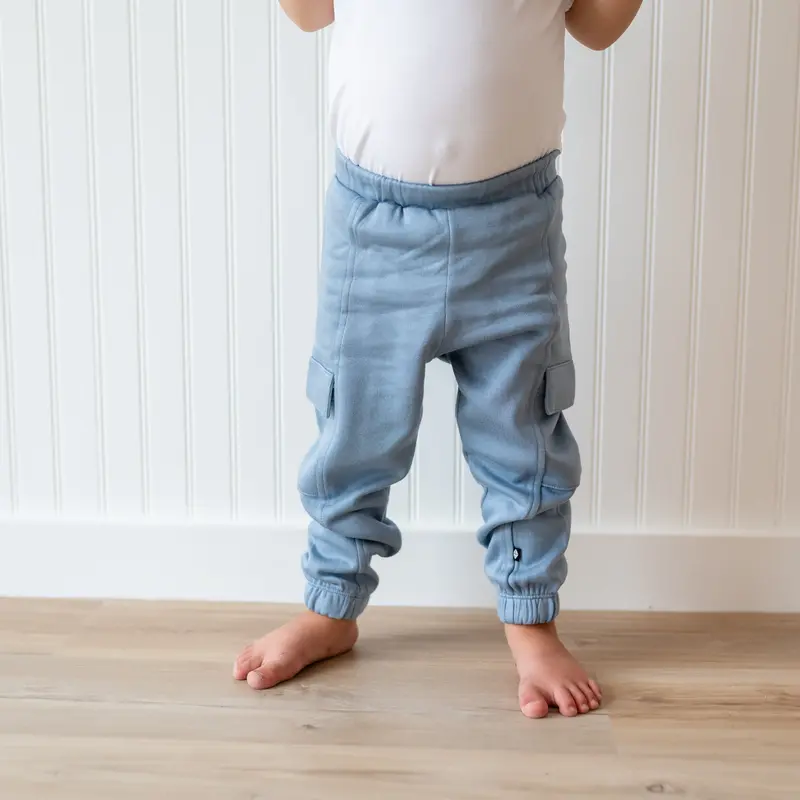 Fleece Cargo Pants In Slate 1