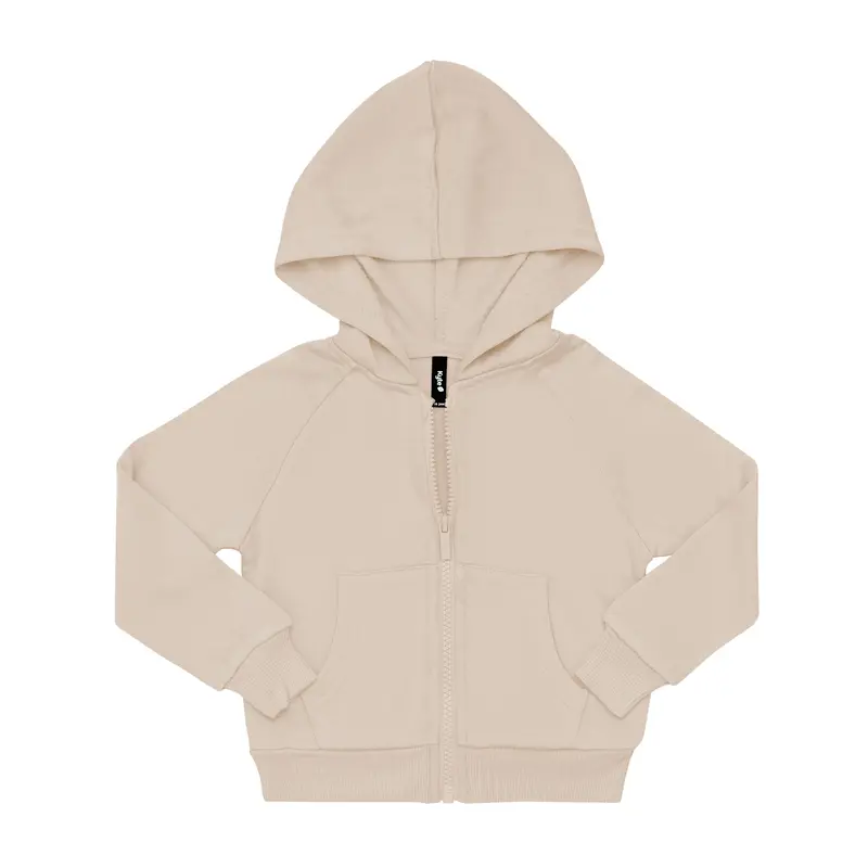Fleece Zip Up Hoodie In Almond 7