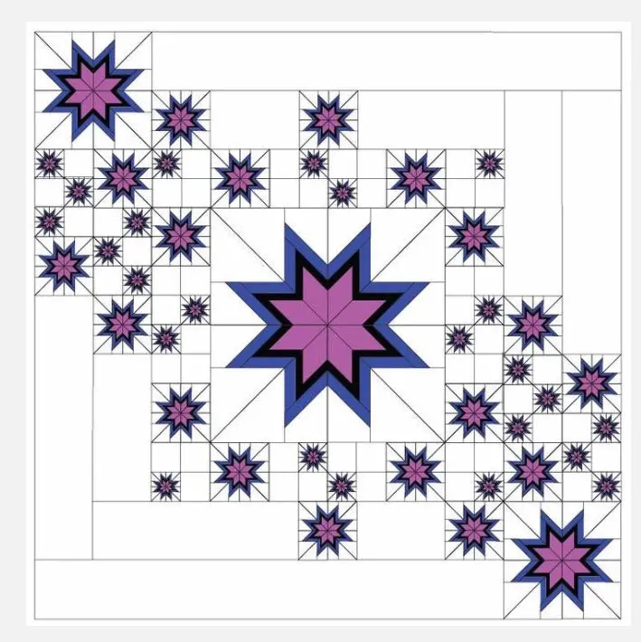 Floating Star'elations 80 X 80 (Paper Foundation Piecing Pattern) 1