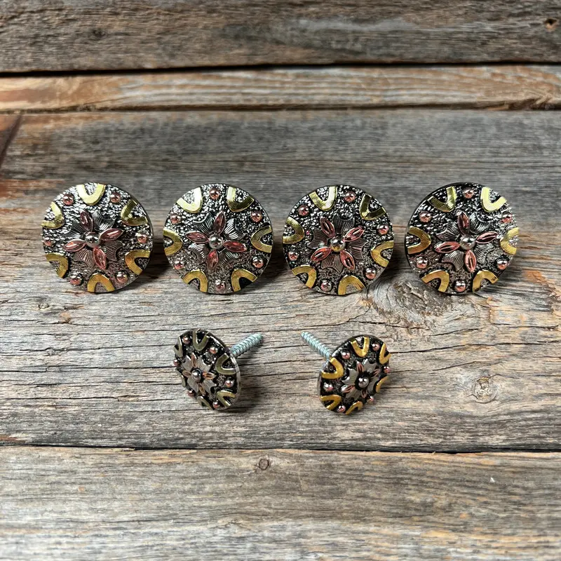 Floral Dots Antique Silver Saddle Set Ssw147 1