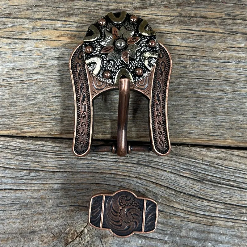 Floral Dots Antique Silver Western Concho W147 7