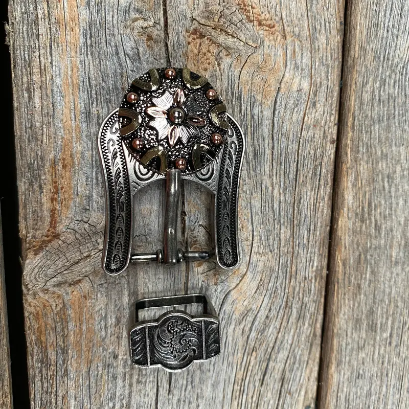 Floral Dots Antique Silver Western Concho W147 8