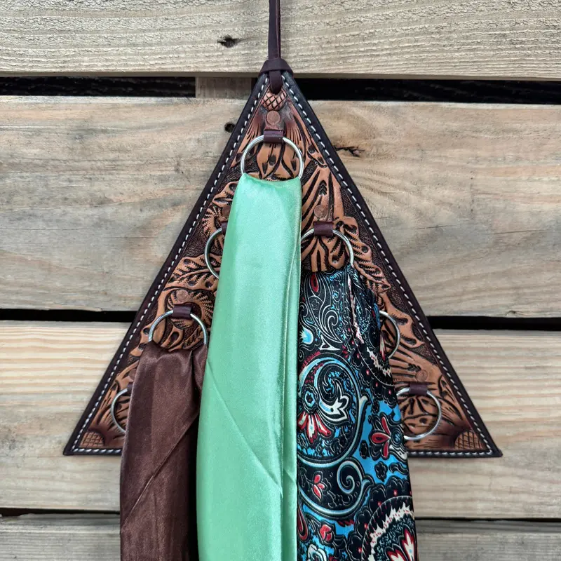 Floral Triangle Leather Wild Rag Hanger #Wrhfl 2