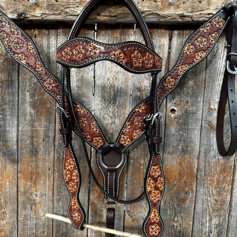 Flower Power Browband/One Ear Breastcollar Tack Sets 1