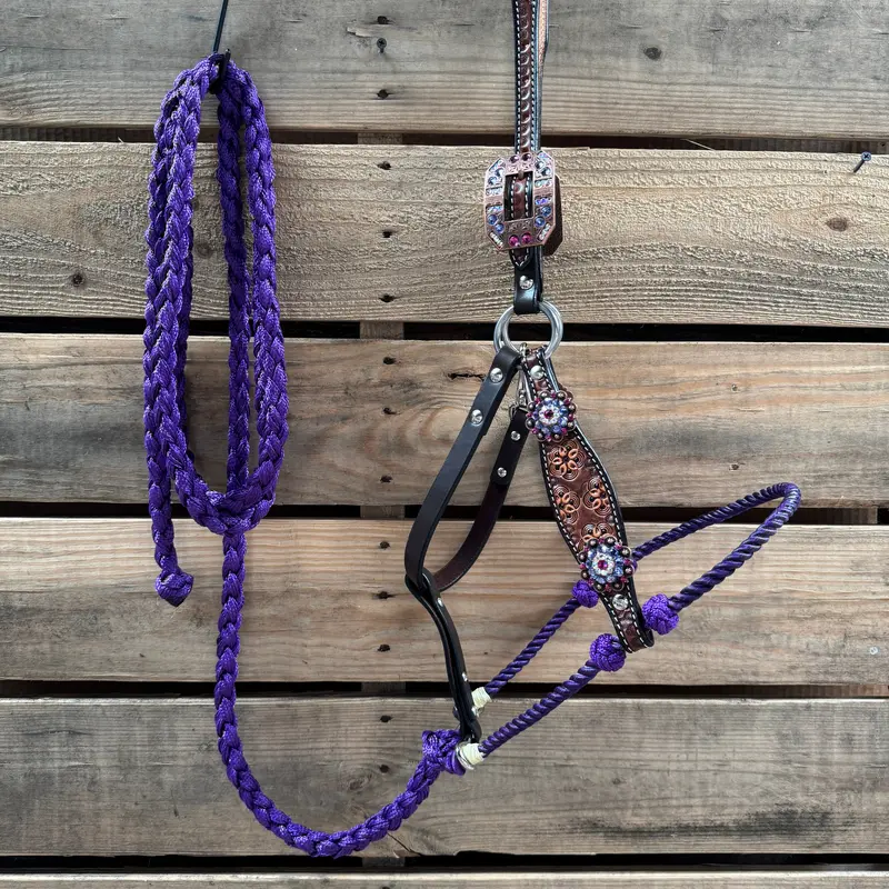 Flower Power Lariat & Leather Combo Halter #Lh101 1