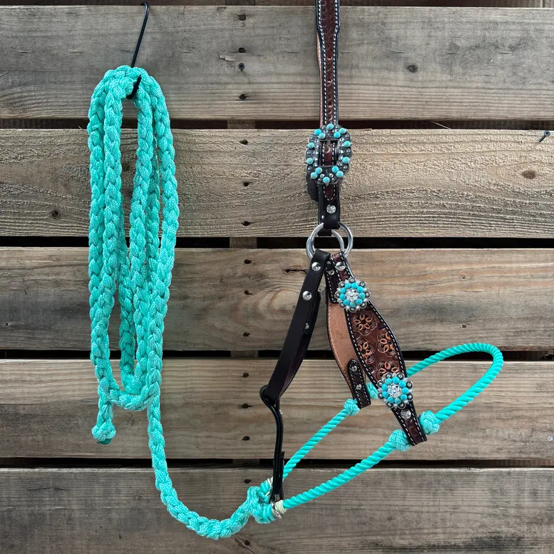 Flower Power Lariat & Leather Combo Halter #Lh118nw 1