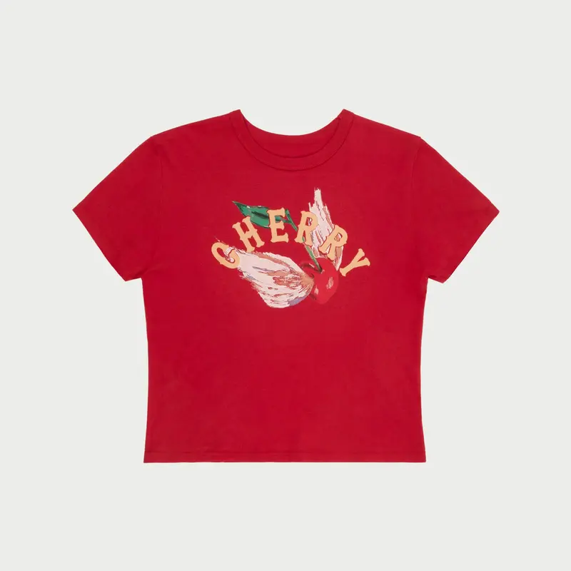 Flying Cherry Baby Tee (Vintage Red) 1
