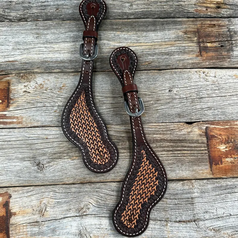 Foxtail Tooled Spur Straps 1
