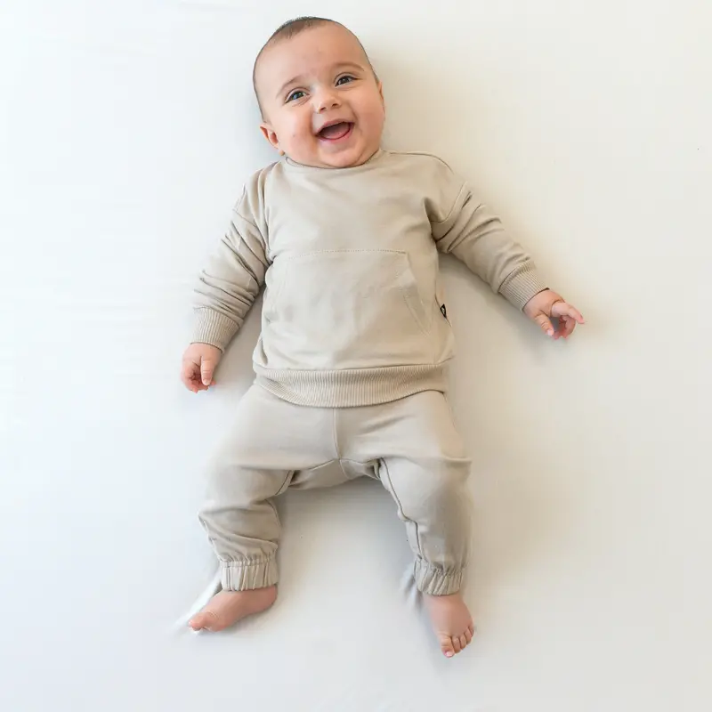 French Terry Jogger Set In Almond 1