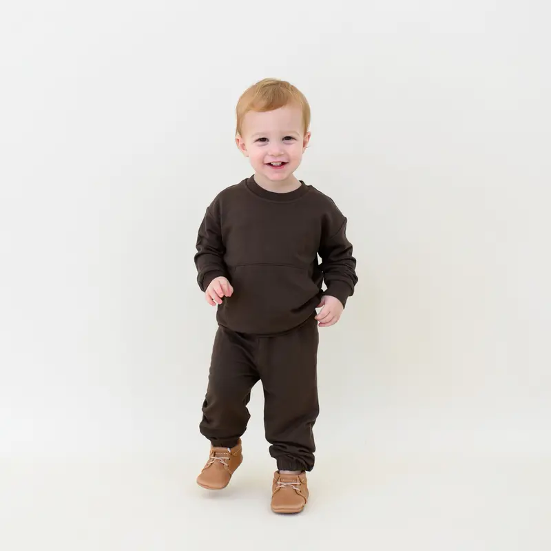 French Terry Jogger Set In Espresso 1