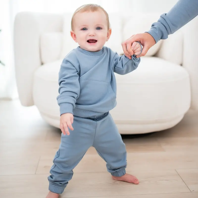 French Terry Jogger Set In Slate 1
