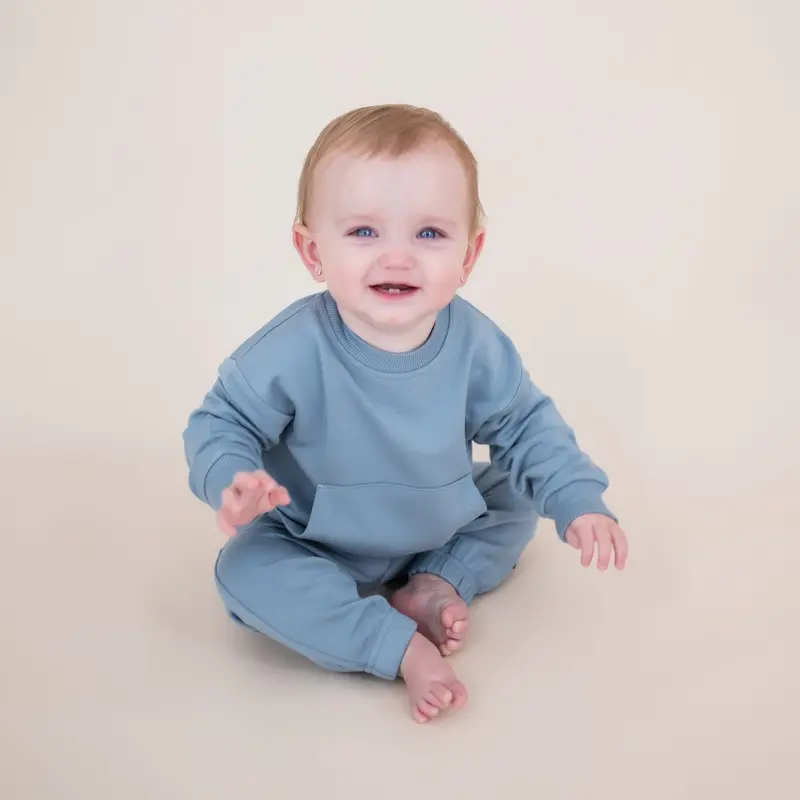 French Terry Jogger Set In Slate 5