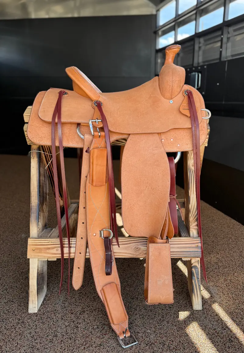 Frontier Natural Roughout 14.5” Team Roper Saddle 1