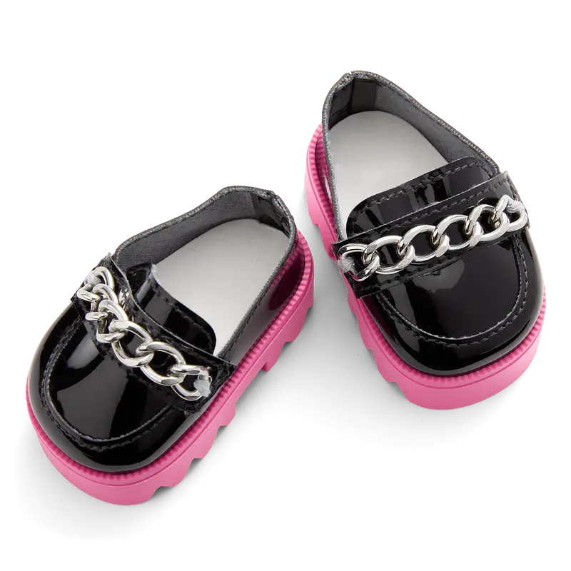 Fuchsia Flair Platform Loafers For 18-Inch Dolls 1
