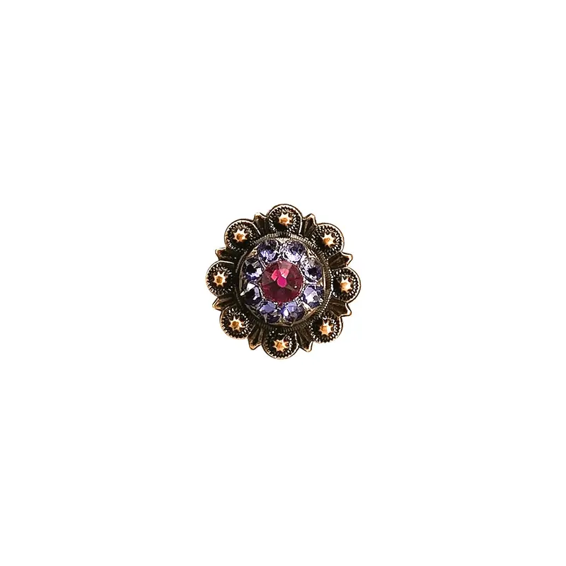 Fuchsia & Lilac Copper 1" European Crystal Concho 1