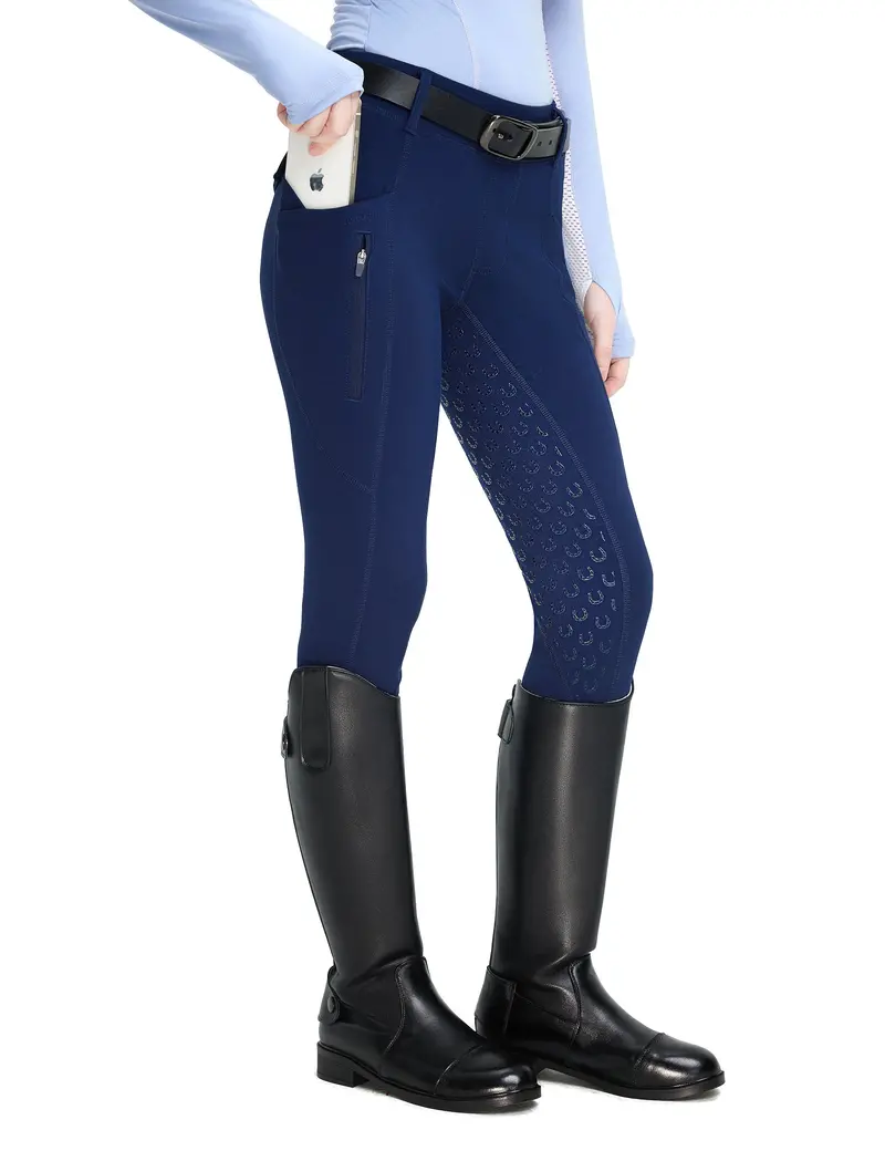 Girls Fleece Lined Full Seat Breeches Faux Back Pockets 1