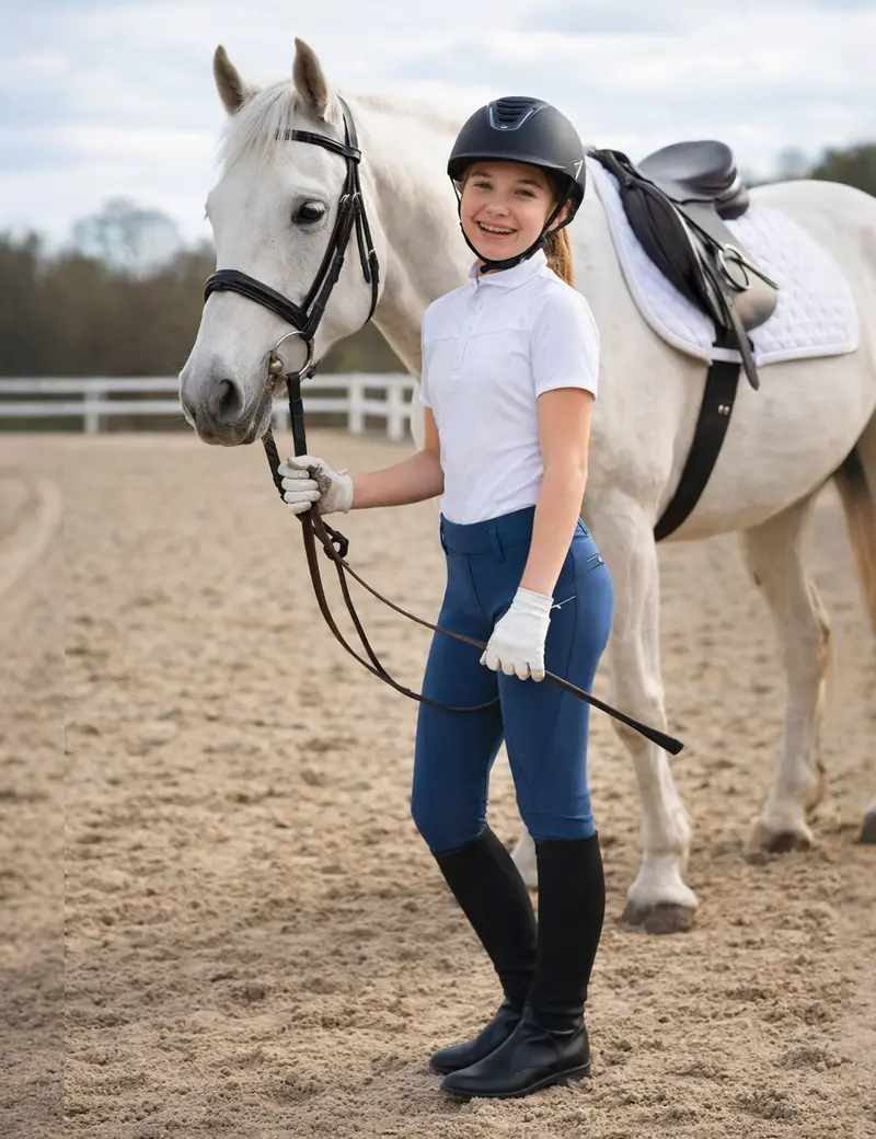Girls Full Seat Breeches Faux Back Pockets 5