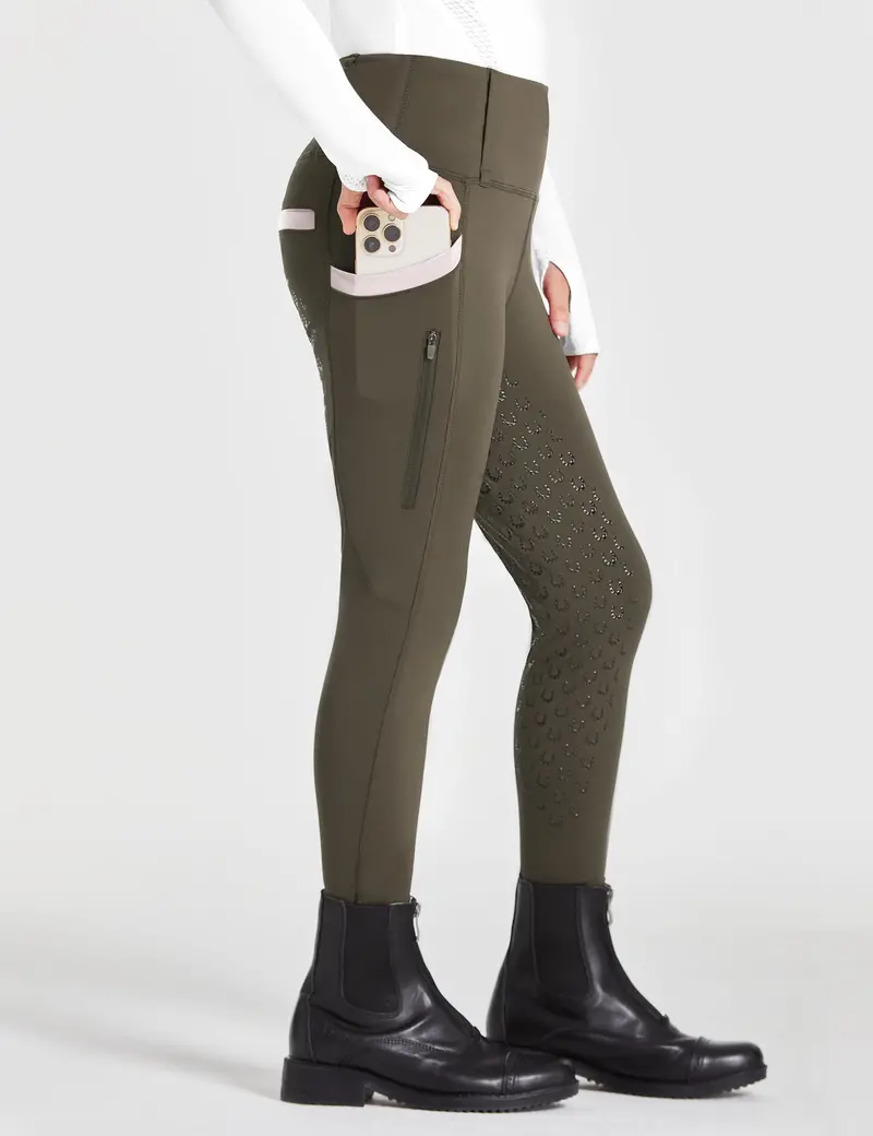 Girls Full Seat Breeches High Waist Zip Pockets 16