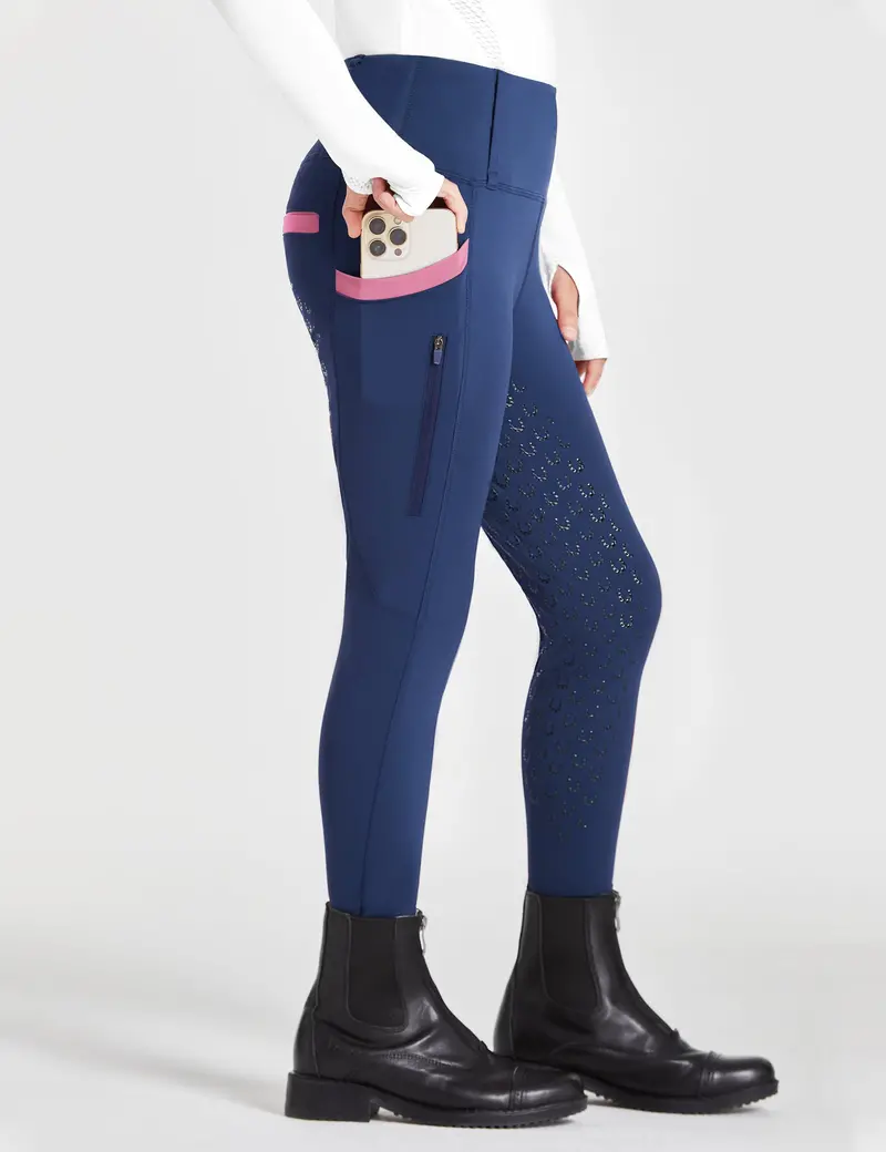 Girls Full Seat Breeches High Waist Zip Pockets 16
